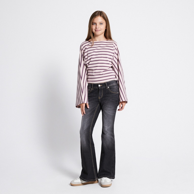 Wide sleeve top "Rochelle star stripe" Soft Pink